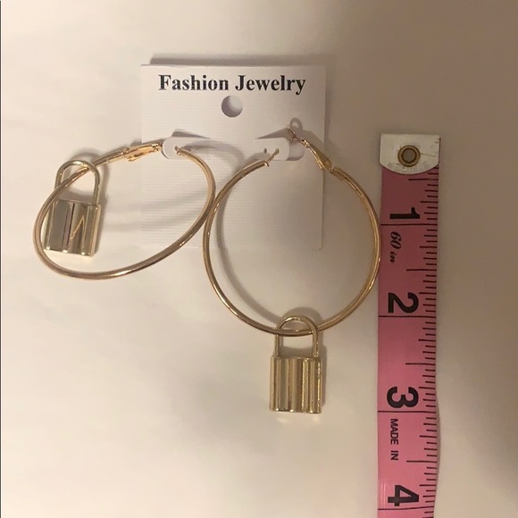 Lock 🔒 Hoop Earrings - Picture 5 of 6